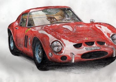 Car - coloured pencil - copy from photographic source