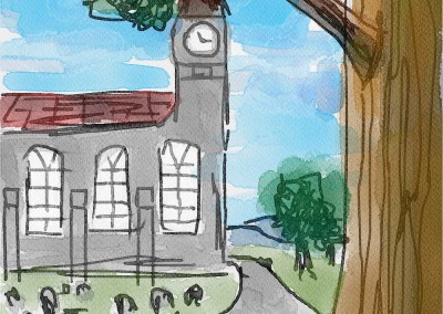 The Village Church. Quick digital sketch.