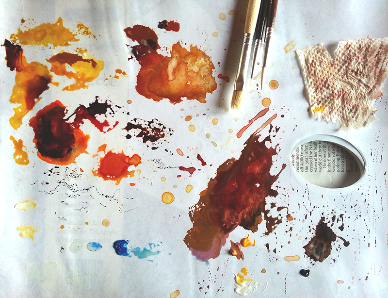 palette 2 Bananas (Still Life, Watercolour, Oct 2014)